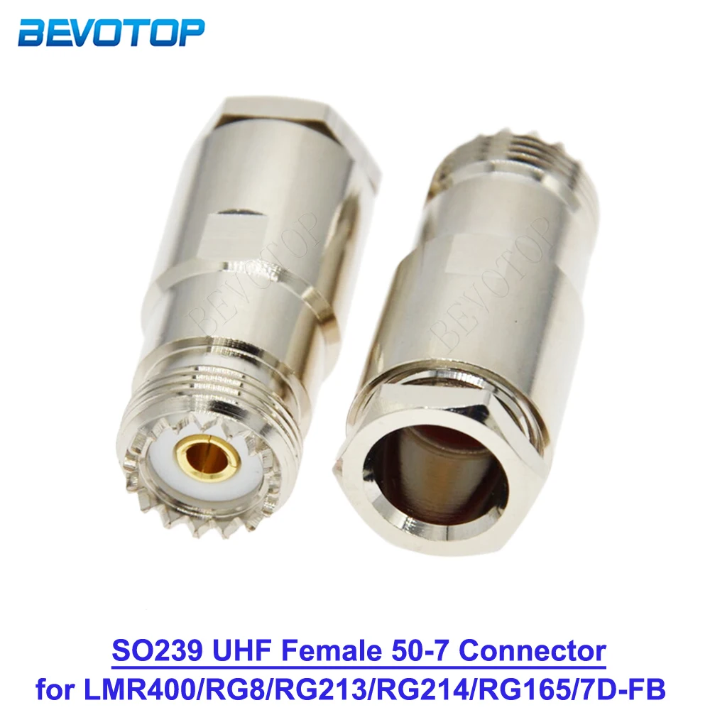 

2Pcs/Lot UHF SO239 Female Jack Straight 50-7 UHF RF Coax Connector Mount for LMR400/RG8/RG213/RG214/RG165/7D-FB Cable