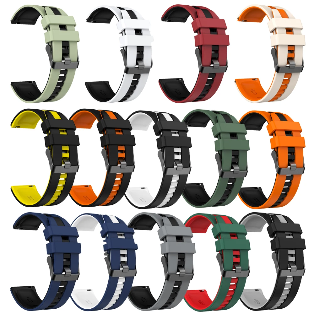 22Mm Tweekleurige Horlogebandje Voor Suunto Vertical/Suunto 9 Peak Pro Dlc/Suunto5 Piek Vervangende Band Siliconen Polsbandjes