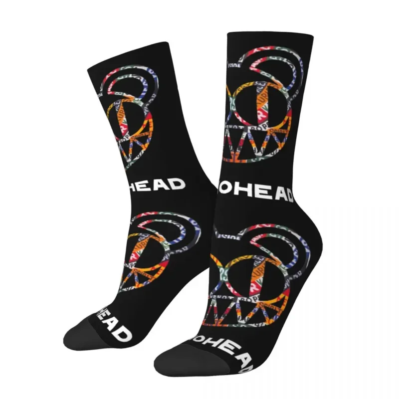 Casual Radiohead Basketball Socks Polyester Crew Socks for Women Men Sweat Absorbing