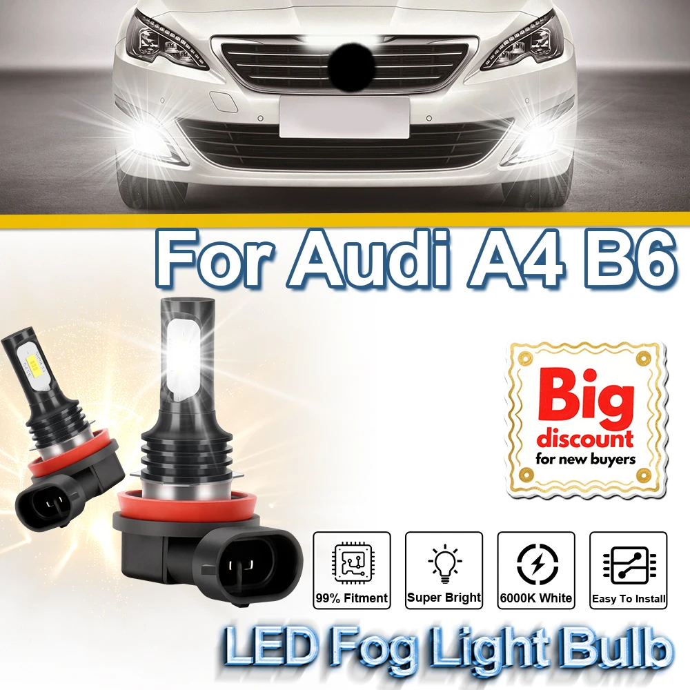

High Quality LED Fog Light Ampoules Super Bright LED Fog Lamp Bulbs Canbus No Error Plug And Play High Power For Audi A4 B6