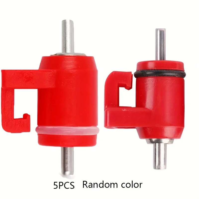 5PCS Cassette steel ball nipple drinking fountain for chickens, red head ball valve drinking nozzle
