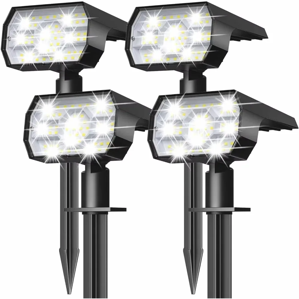‌Solar Lights Outdoor, IP68 Waterproof, 56 LEDs, 3 Modes, Solar Powered Garden/Yard Spotlights ﻿