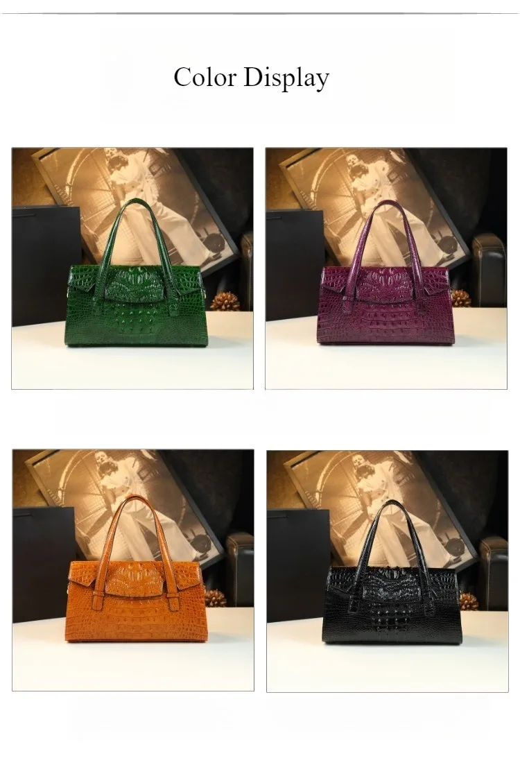 Damentasche mit Krokodilmuster 2026 Neuer Stil Messenger-Tasche Hochwertige Boston Pillow Bag Luxuriöse Leder-Schultertasche – Detail 12
