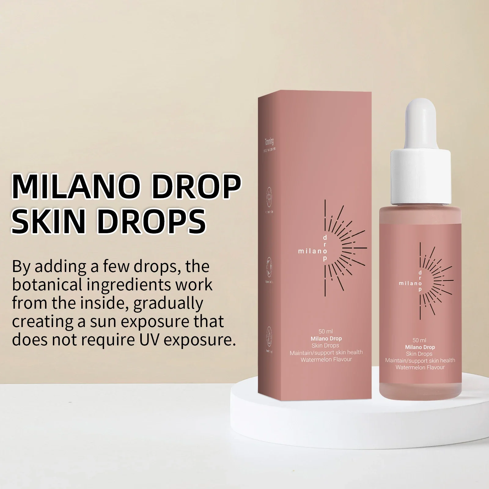 2 قطعة قطرات دباغة ذاتية تعزز الجلد الميلانين السائل برونزي دباغة طبيعية للجسم الوجه منع حروق الشمس دباغة بدون شمس