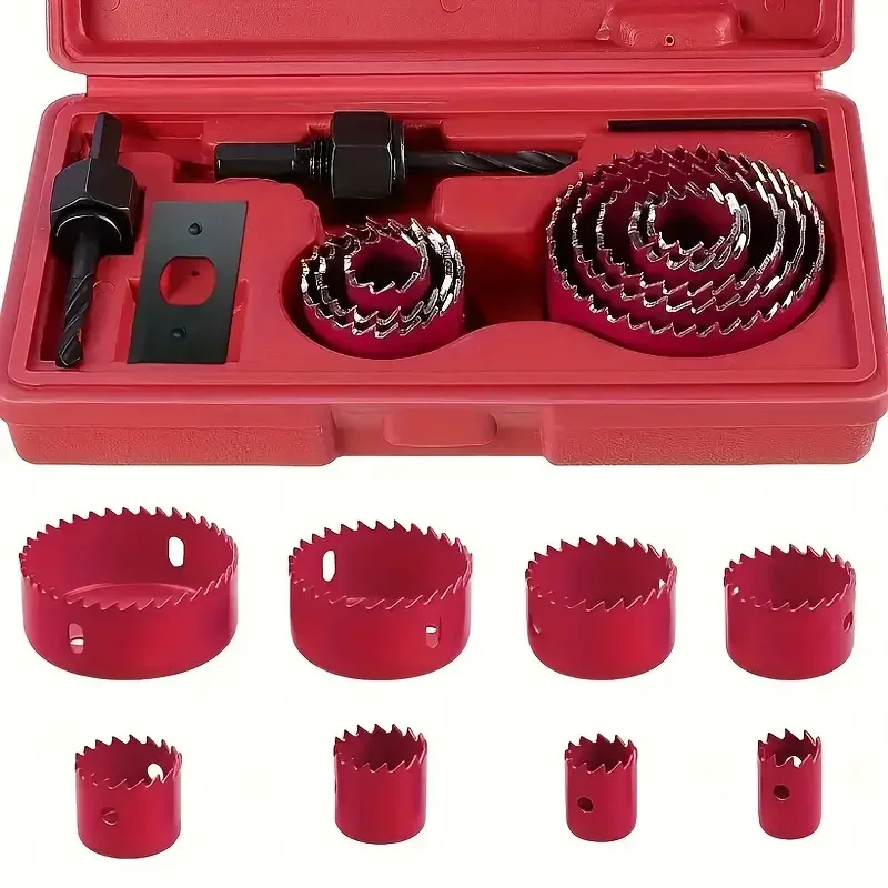 

11Pcs Woodworking Hole Saw Set Drill Bit Carbon Steel 19-64mm Hole Cutter Set for Plasterboard Ceiling Wood Hole Saw Kit