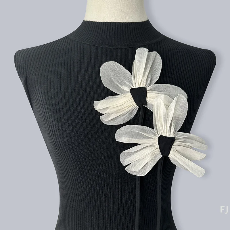 

Handmade Lace Flower Brooch Pins, New Fabric Cloth Corsage, Wedding & Party Accessory, Fashion Jewelry