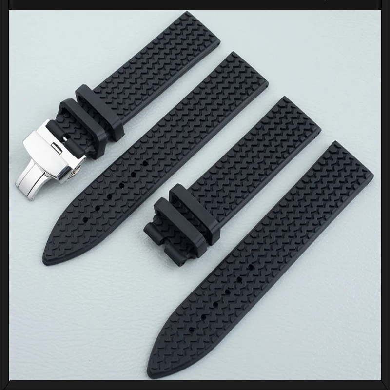 23 مللي متر 21 مللي متر المطاط حزام الساعات سيليكون لينة حزام ساعة اليد سوار مع مشبك الصلب لسلسلة شوبان تشوبارد الكلاسيكية سباق 168511