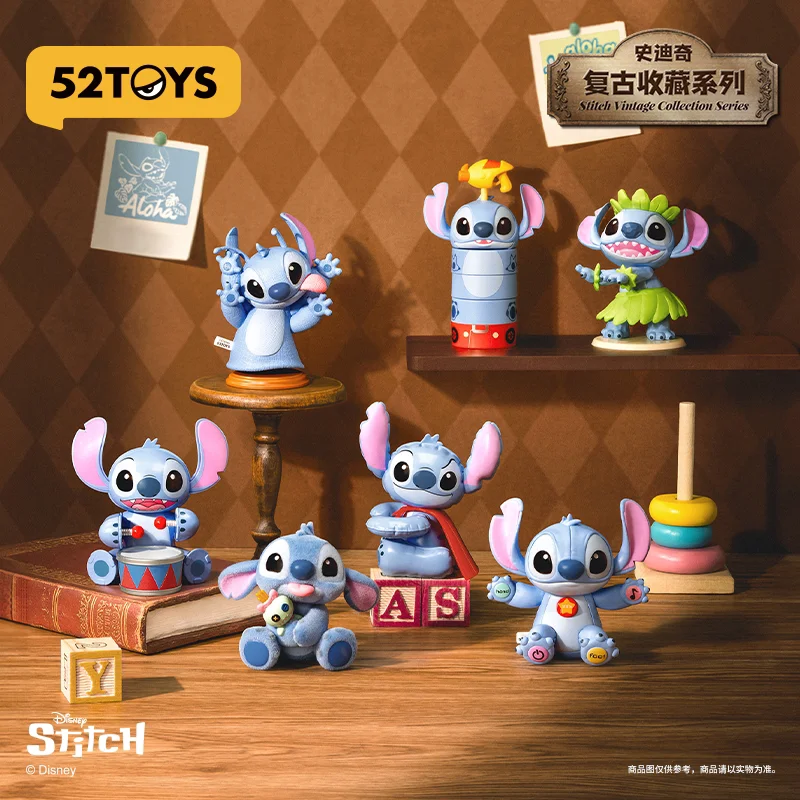 

Коллекционная серия фигурок 52toys Disney Stitch Vintage Collection: креативные милые аниме-фигурки, статуэтки, загадочные игрушки-сюрпризы в закрытых коробках