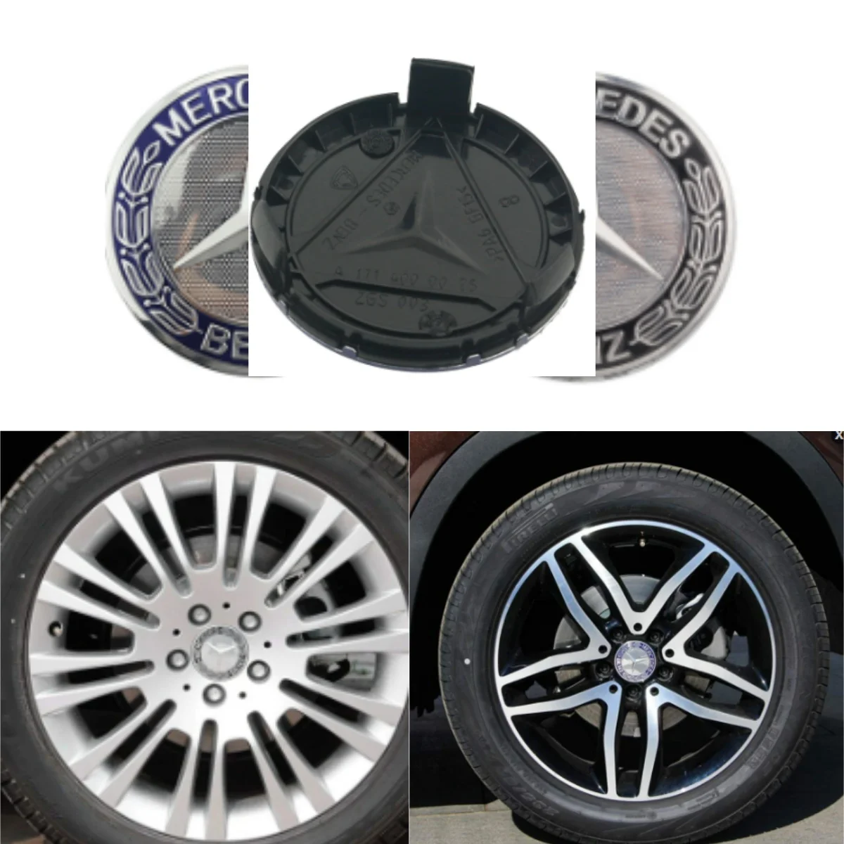 Set of 4 75MM Wheel Rims Center Hub Caps Durable Waterproof Star Logo For Mercedes Benz W205 W213 A C E B Class