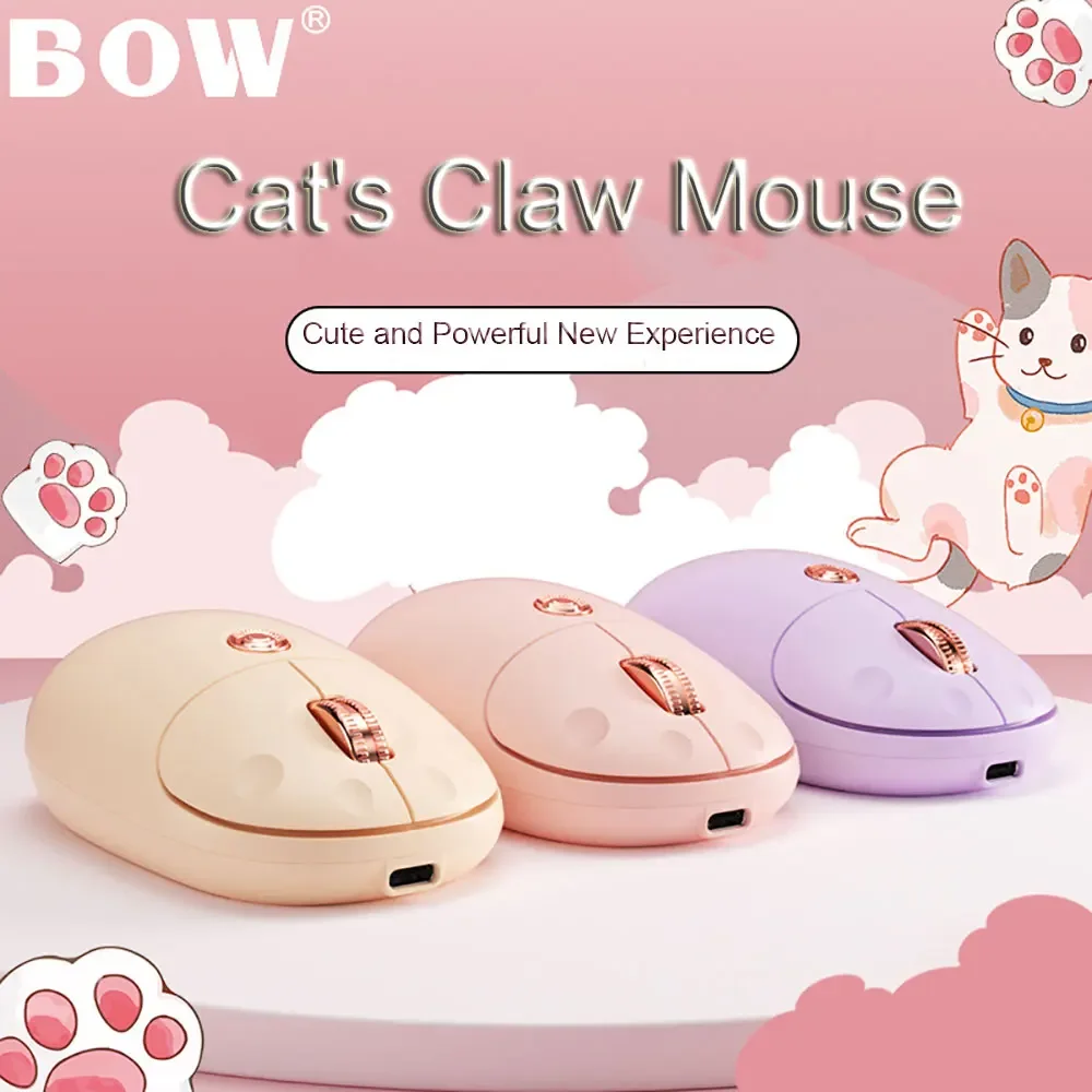 Wireless Bluetooth Mouse for PC IPad Mouse Rechargeable 2.4G Silent Dual Mode Bluetooth 5.0 + USB Wireless Mouse Adjustable DPI