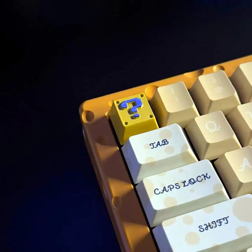 Retro 8-Bit Pixel Question Block Metal Keycap - 3D Relief Zinc Alloy Mechanical Keyboard Switch Cap Gamer Decor Gift