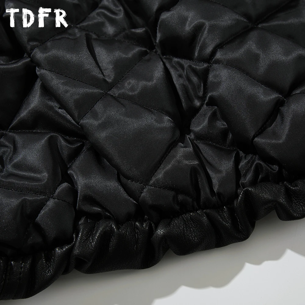 الرجعية بلون بولي Leather سترة جلدية رجالي شتاء عادية سميكة جيب التلبيب كم طويل مبطن سترة رجل