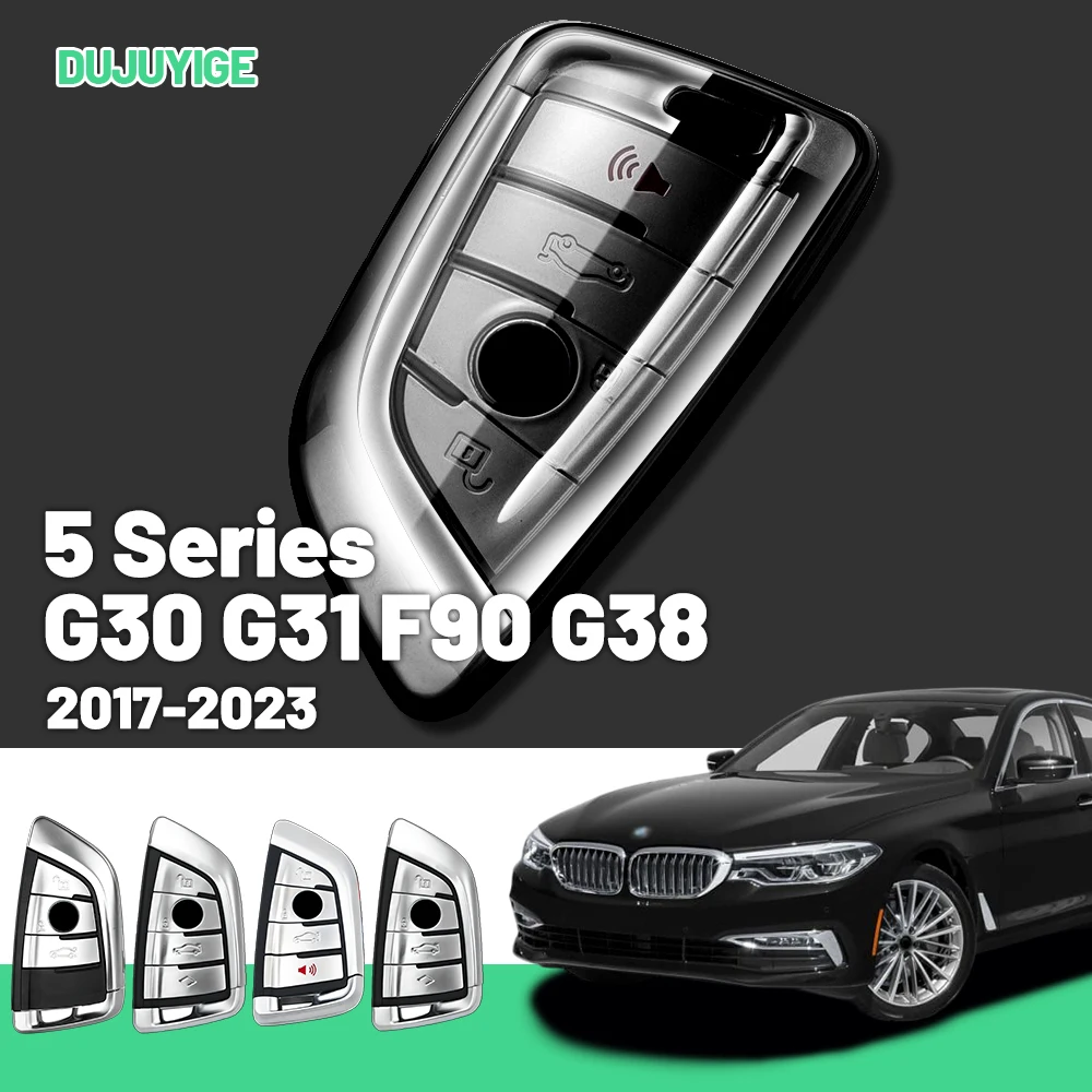 Clear TPU Car Key Case For BMW 5 Series G30 G31 F90 G38 2017-2023 Key Fob Cover Protector Shell Auto Accessories 2018 2019 2020