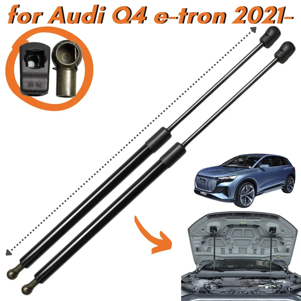 

Qty(2) Carbon Fiber Hood Struts for Audi Q4 e-tron 2021-2024 Front Bonnet Gas Springs Shock Absorber Lift Supports Strut Bars