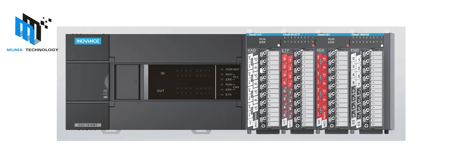 Inovance PLC Controller H3U H3S Series H3S-1616MT-XP Modules New Industrial Control Programming Controller CANOpen Communication