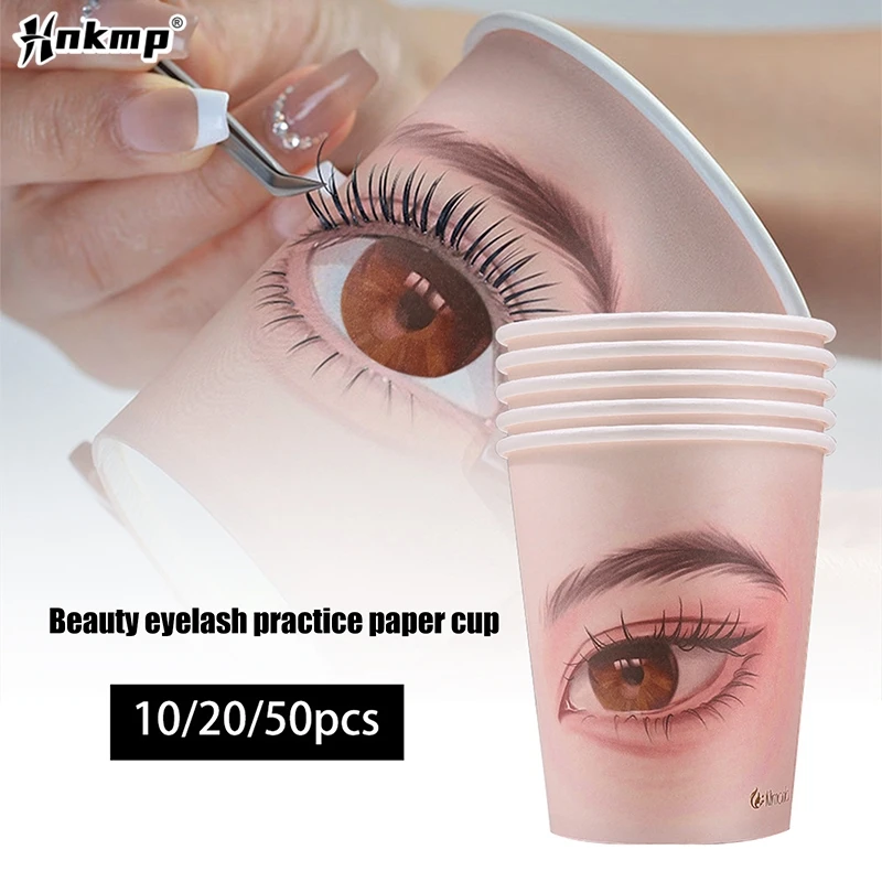 

10/20/50Pcs Salon Supply Makeup Party Eyelash Extension Practice Board Grafting Lashes Training Lash Holder Disposable Paper Cup