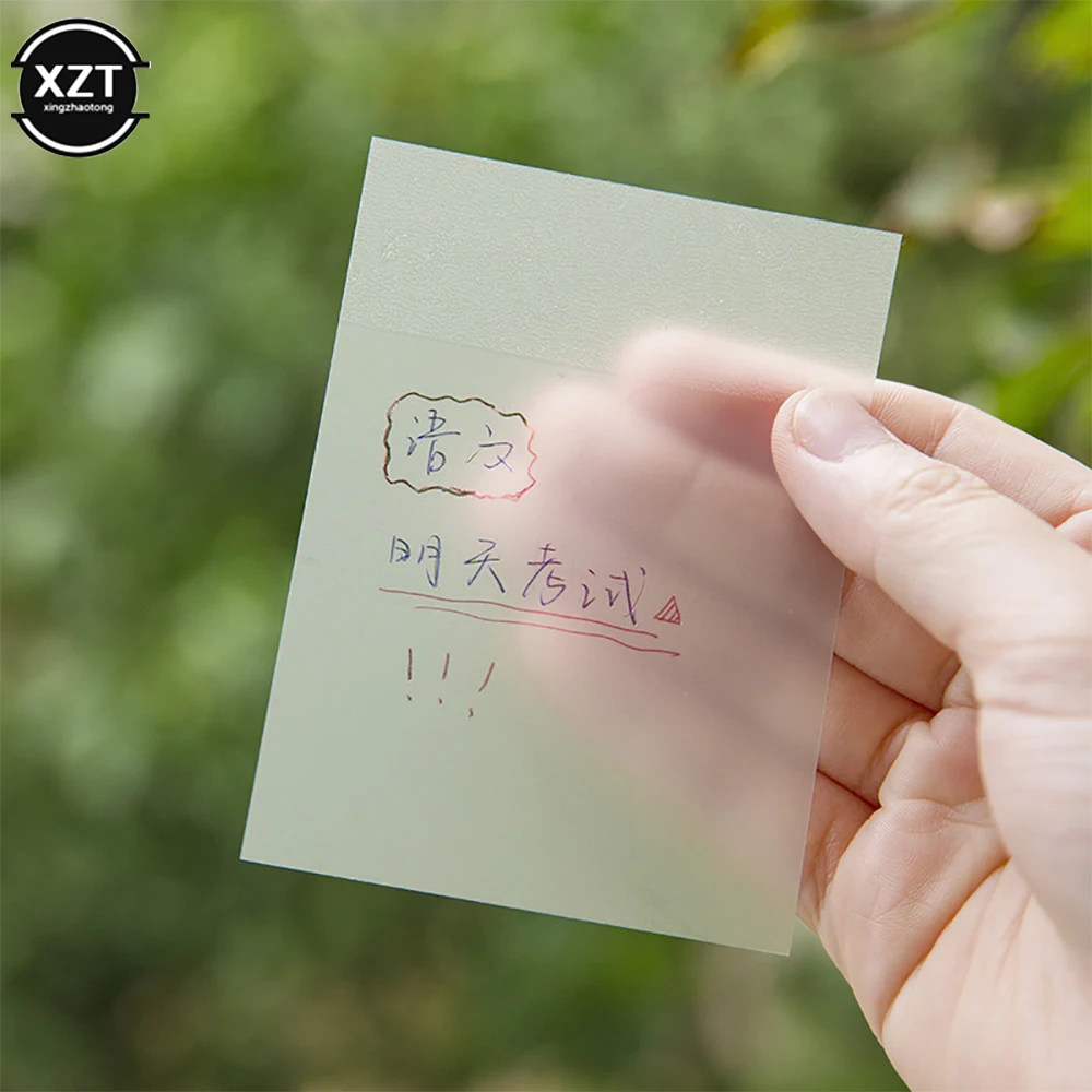 XZT 50/100 Lembar Transparan Tahan Air Diposting It Sticky Note Pad Notes Posits untuk Alat Tulis Sekolah Perlengkapan Kantor