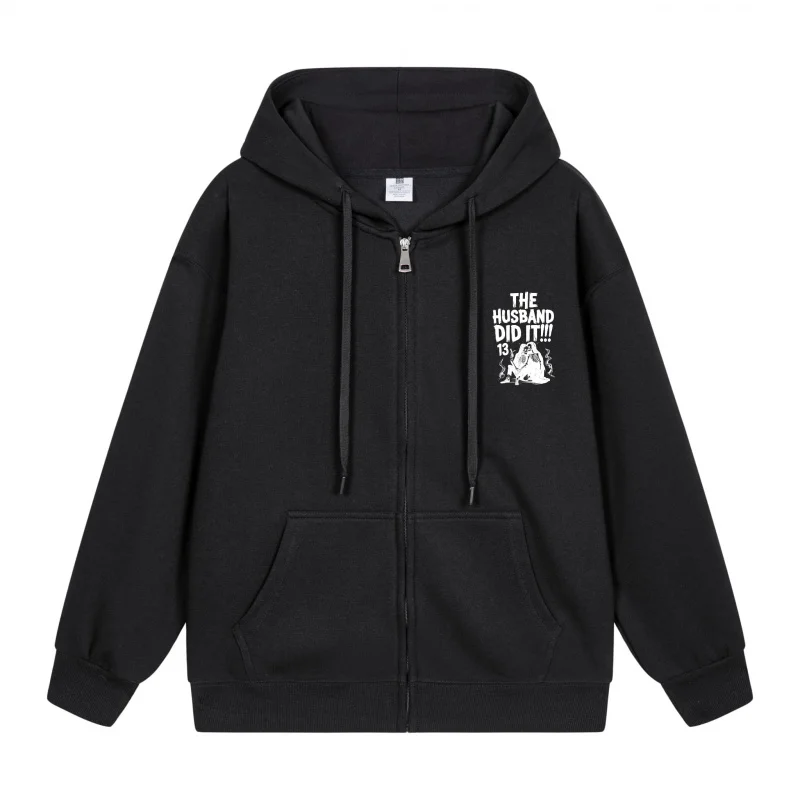 

Men's Zip-Up Hoodie The Hardest Did It First 2025 New Style Casual Couples’ Style Casual and Loose
