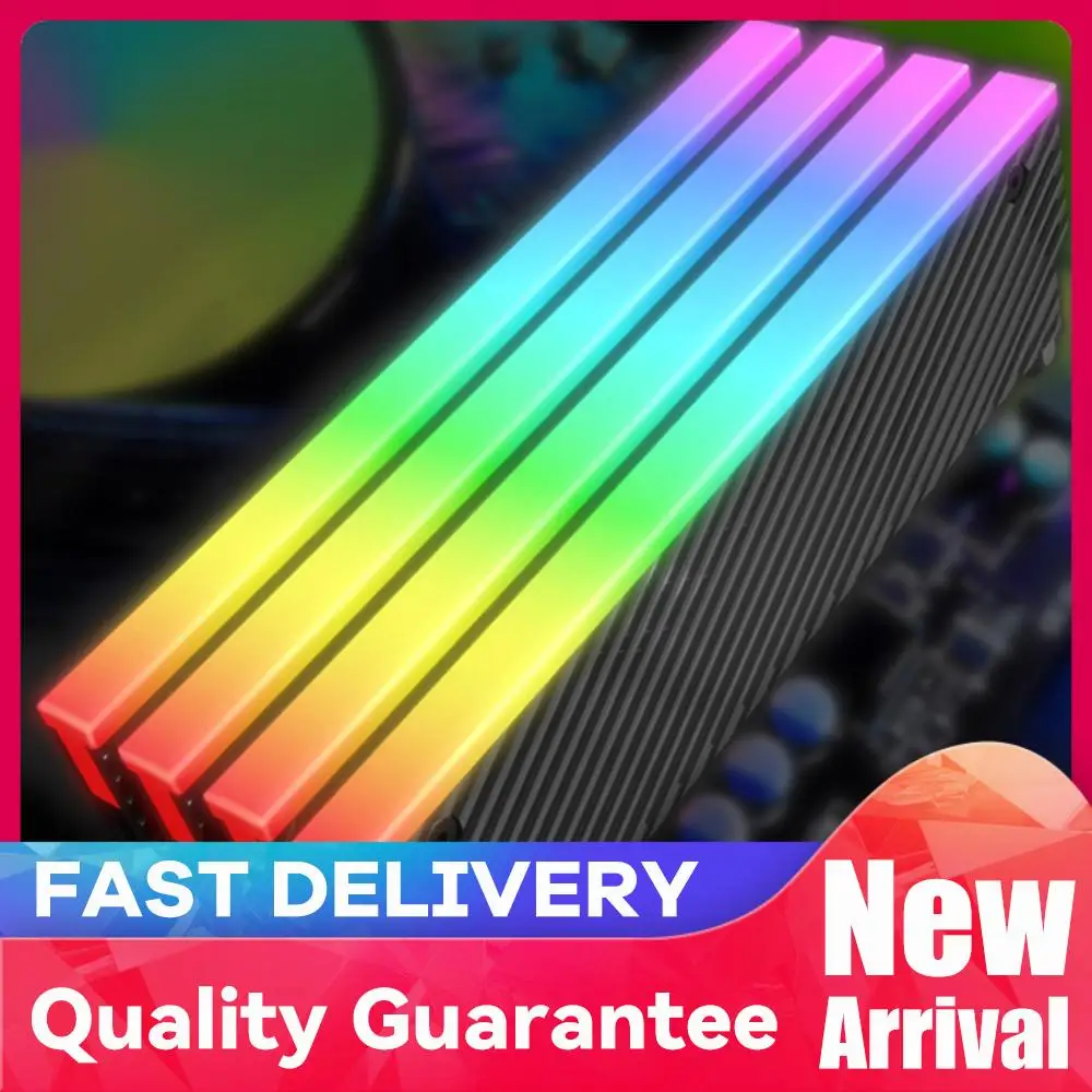 

5V 3PIN ARGB DDR Memory RAM Cooler Aura Sync Memory Heat Sink Aluminum Alloy with Thermal Silicone Pad for DDR2 DDR3 DDR4 DDR5