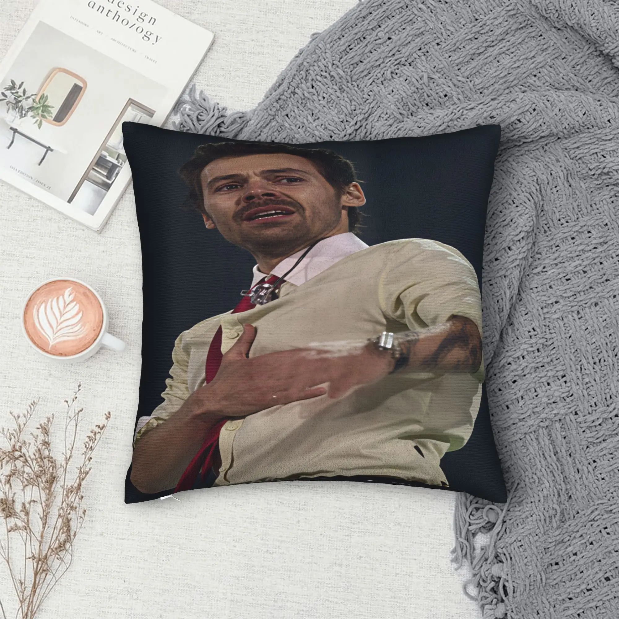Harrys S-Styles Kiss Al the Time Pillowcases  Retro Trendy Pillow Case For Office Car Home Decor Comfy Pillow Cover