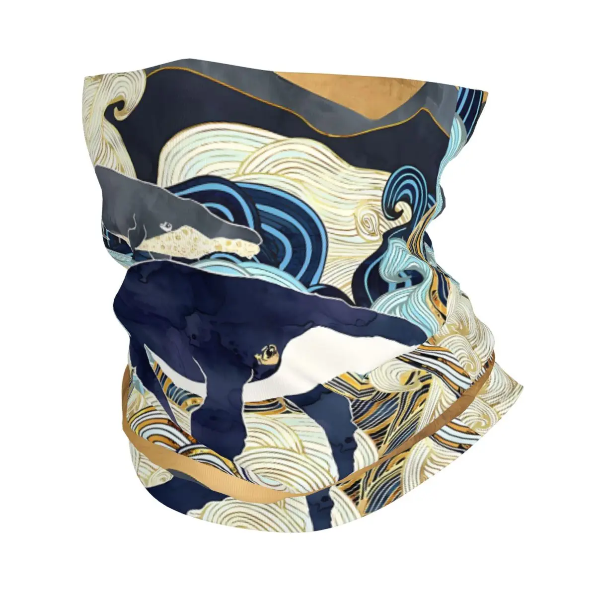 Marine Creatures Jellyfish Octopus Whale Scarf Neckerchief Neck Face Mask Polyester