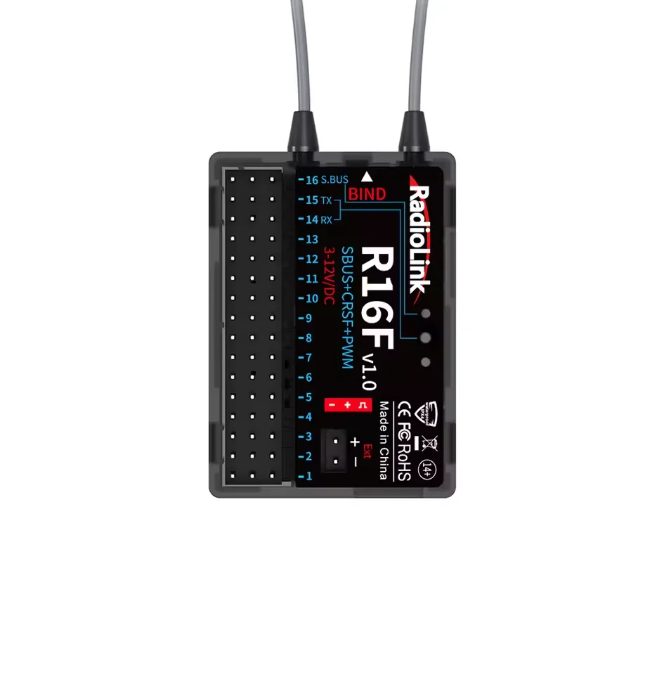 RadioLink R16F RC Receiver Real-time Built-In Telemetry 4000 Meters Control Distance for Helicopters Fixed-wing Gliders Boat