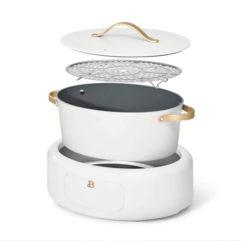 7 Colors 2025 NEW Beautiful 10 in 1, 6 Qt Electric Multi-Cooker, White Icing by Drew Barrymore