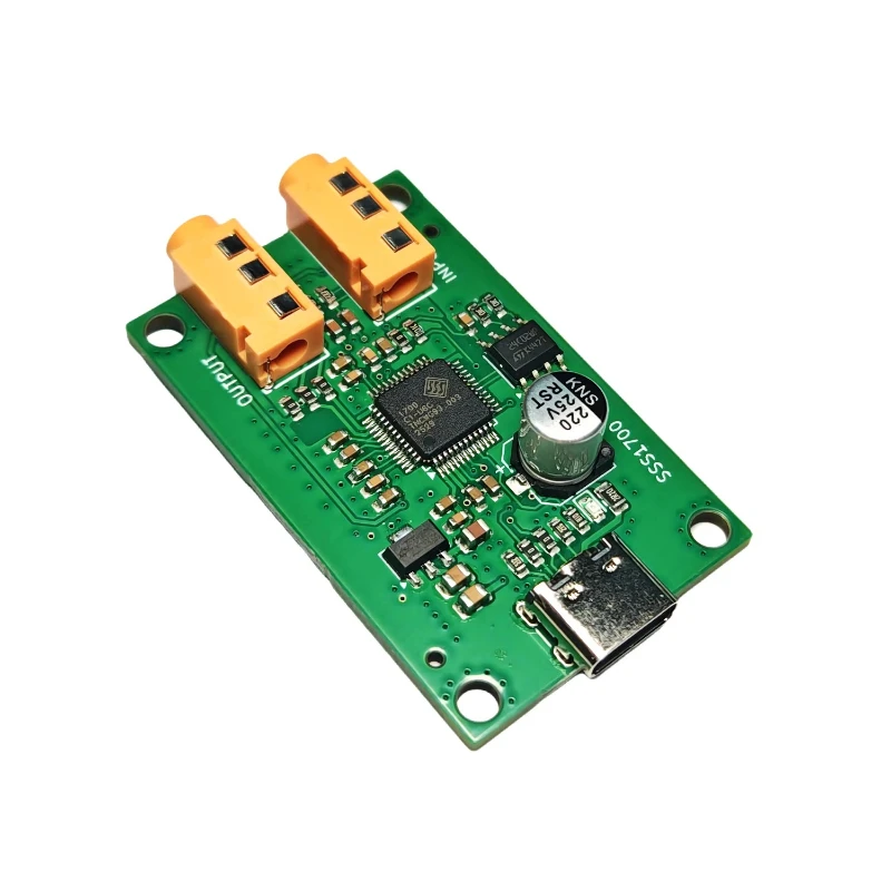 

USB-звуковая карта sss1700 с интерфейсом typec и модулем аналогового аудиовхода/выхода 3,5 мм.