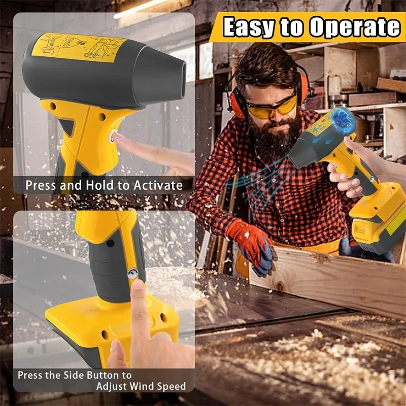 4-Speed يده توربو مروحة نفاثة منفاخ الهواء 130000RMP غسيل السيارات العنيفة مسدس هواء مجفف متوافق مع ماكيتا ديوالت ميلووكي بوش #6