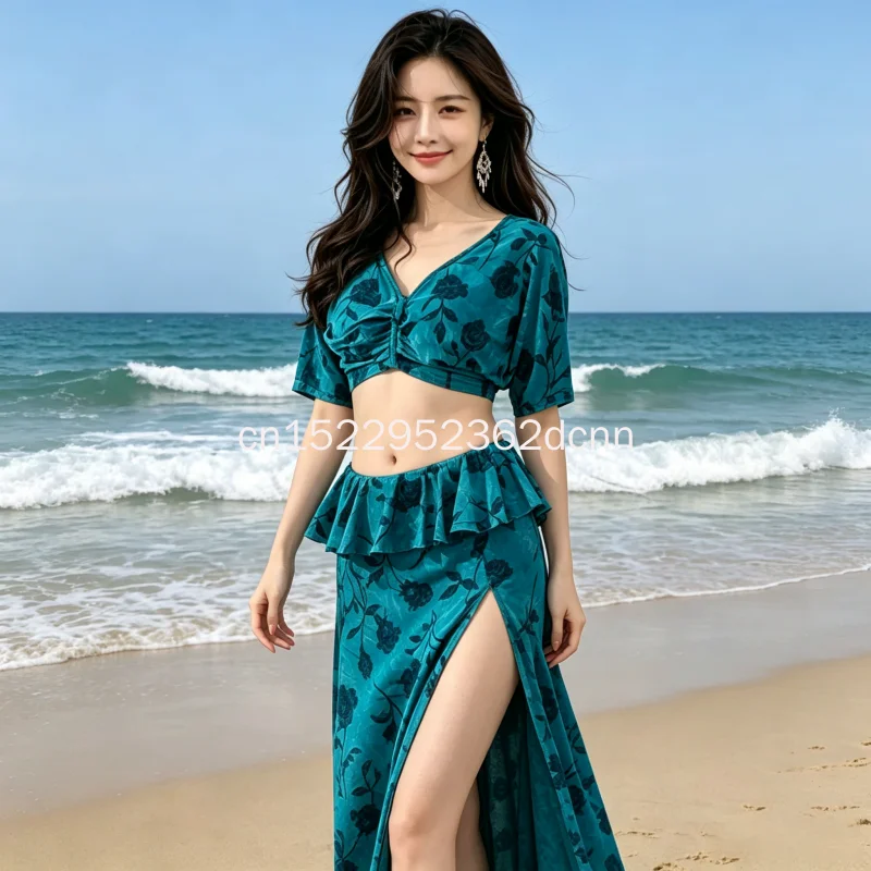 New Belly Dance Costume Welfare Edition Ice Silk Plush Practice Outfit Simple Oriental Dance Dress Team Class Clothing