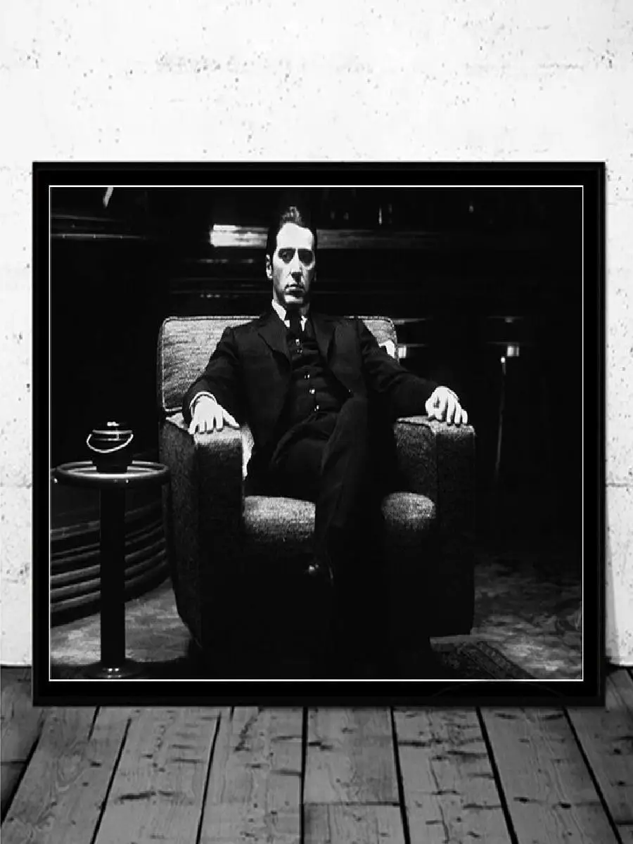 Classic Godfather Movie Poster Prints  Black  White Mafia Film Vito Corleone Al Pacino Canvas Painting  Wall Art Home Decor