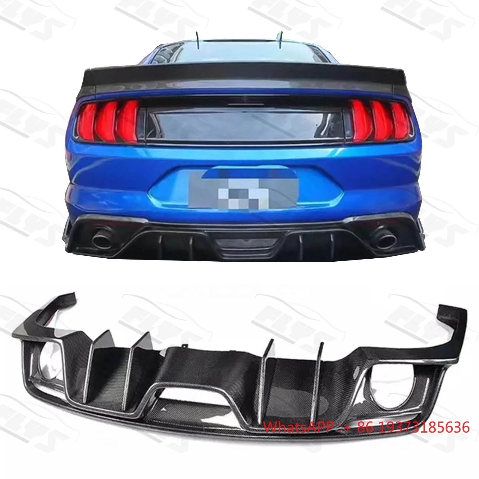 AC Style Customised Carbon Fiber Rear Bumper Lip Diffuser for Ford 2015-2017
