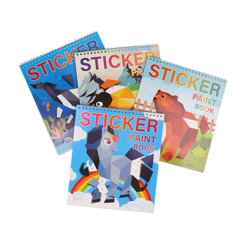 1Kit Sticker Book Crafts For Kids Sticker By Number For Brain Games Gifts Travel Toy