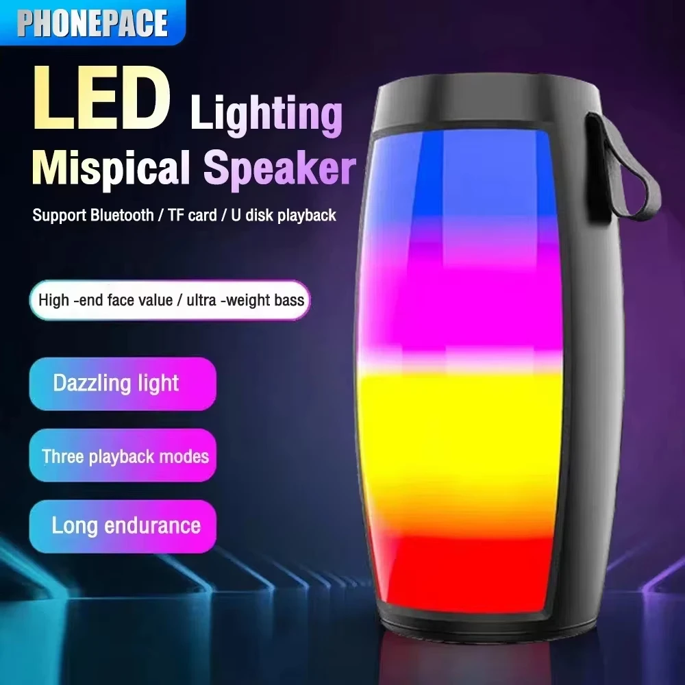 سماعة لاسلكية تعمل بالبلوتوث مكبرات الصوت المنزل في الهواء الطلق المحمولة الصغيرة المتكلم مضخم صوت سيارة الصوت باس مشغل MP3 نظام الصوت أضواء LED