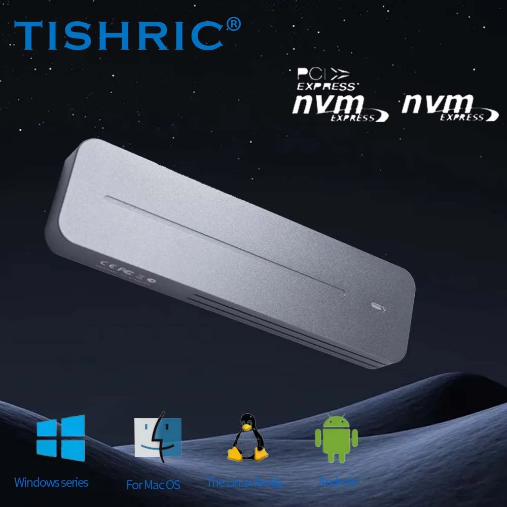 TISHRIC 10Gbps NVME M.2 a USB 3,0 SSD NVME M2 carcasa de disco duro externo USB3.1 Gen2 caja/caja de disco duro externo para juegos