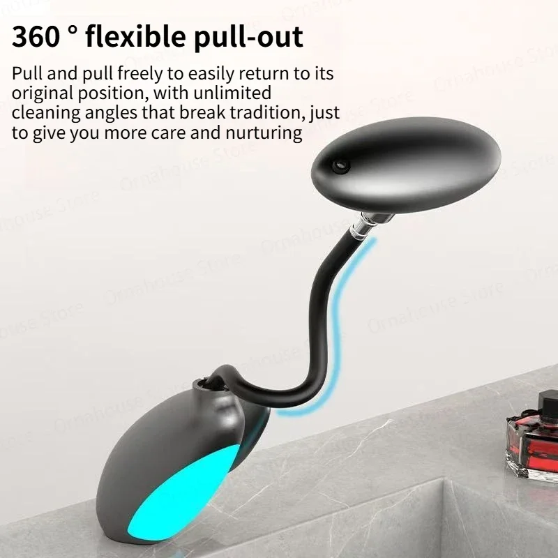 Creative Rotating Faucet for Bathroom Sink with Four Water Outlet Levels And Ambient Light Hot Cold Water