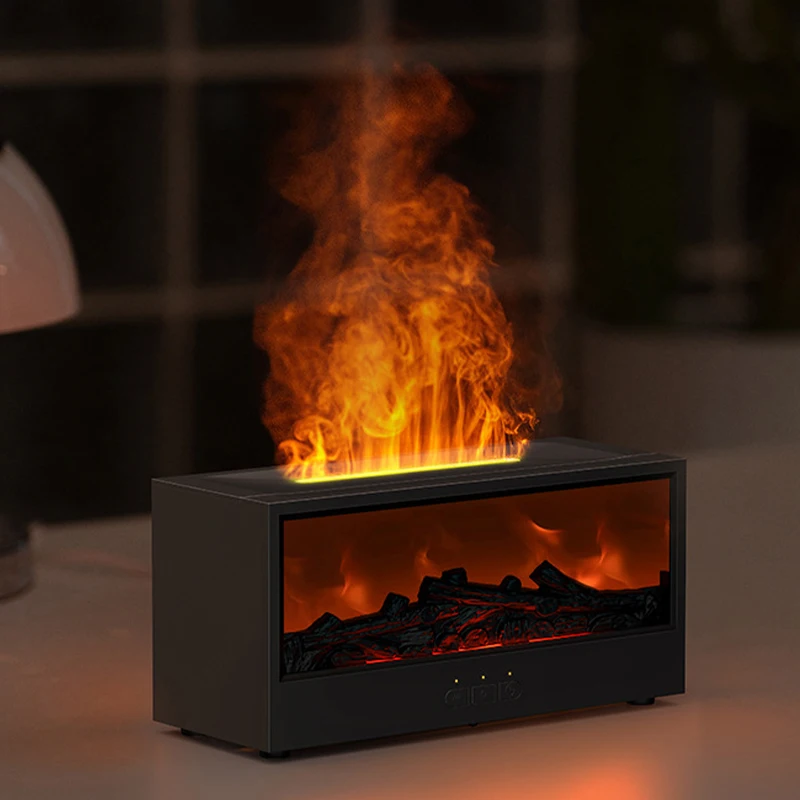 

Fireplace Humidifier - 150ml Fireplace Oil Diffuser for Home Office, 7 Colors Light Flame Aroma Diffuser with Remote Control