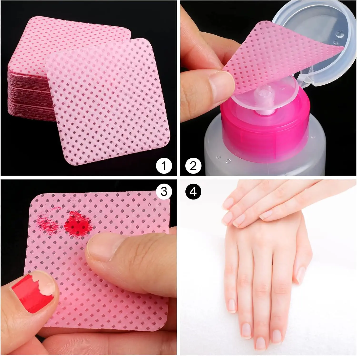 200PCS Lint Free Nail Cotton Pads,Nail Polish dehumidifier for Eyelash Extension Products and Nail Oil Bottle,Nail Supplies