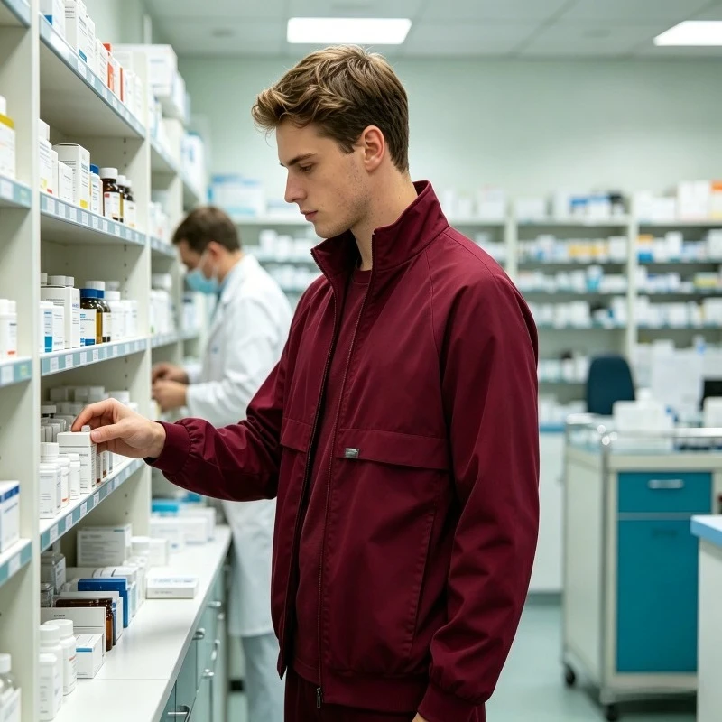 Thickened Long-sleeved Lapel Medical Work Jacket Coat, Solid Color with Pockets, Unisex Nurse and Medical Staff Uniform