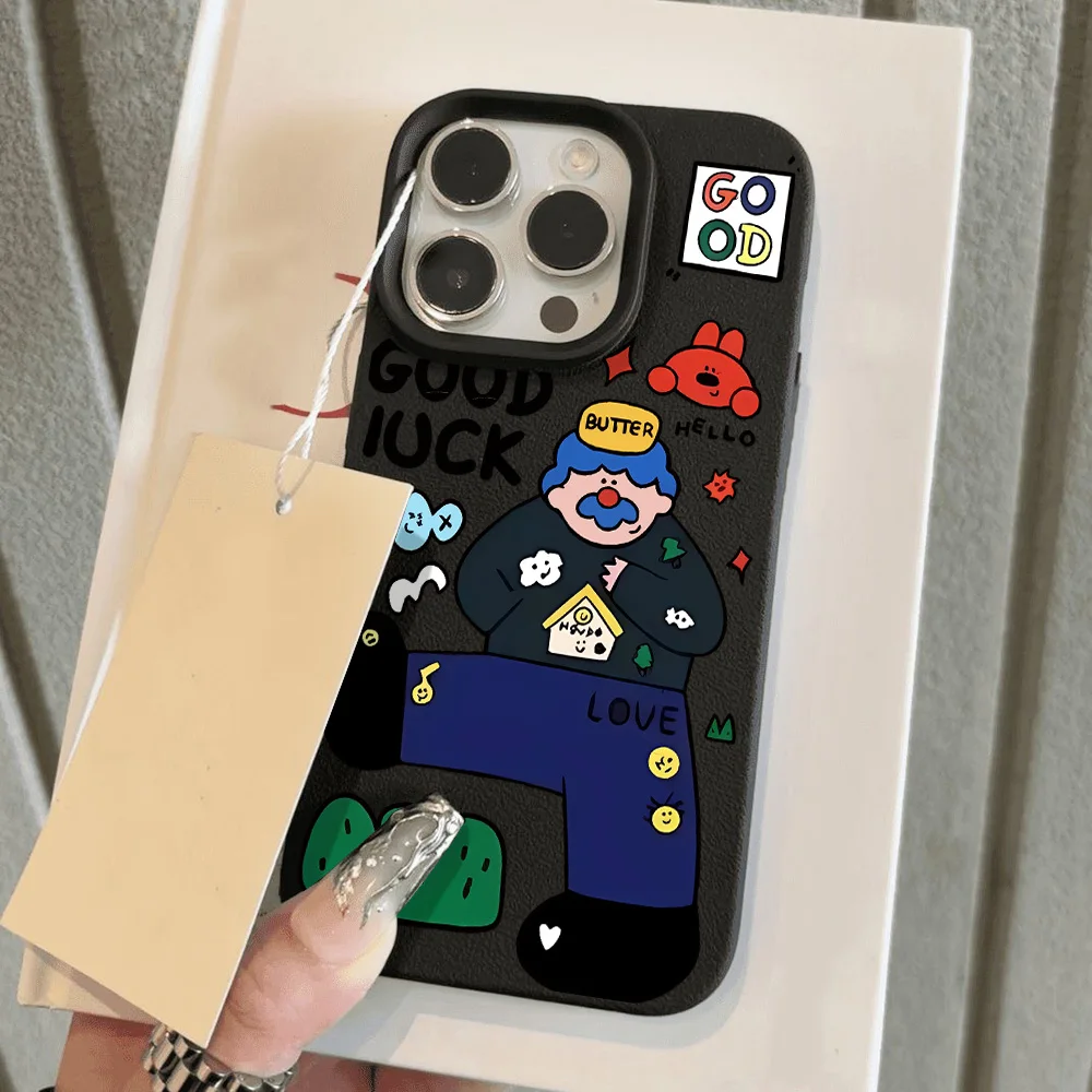 Funny Cartoon Soft Silicone Phone Case For iPhone 15 Pro Case iPhone 16 13 12 11 14 Pro Max 16 Plus Soft Shockproof Cover Bumper