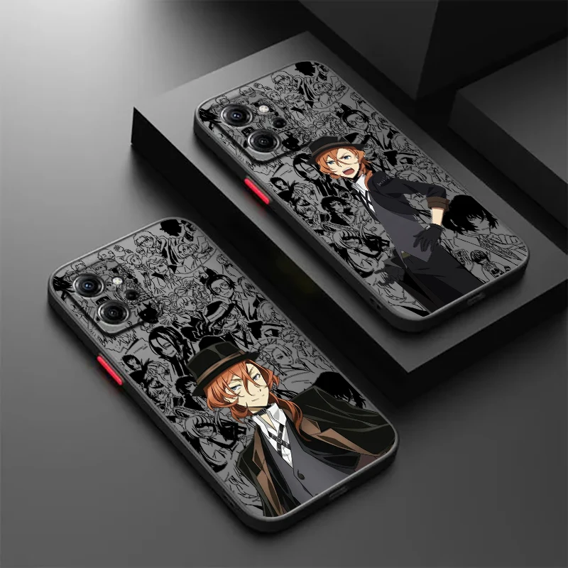 

Anime Bungo Stray Dogs Frosted Translucent For Redmi Note 13 12 12S 12T 11 11T 11E 10 10S 9 Pro Plus 5G Soft Phone Case