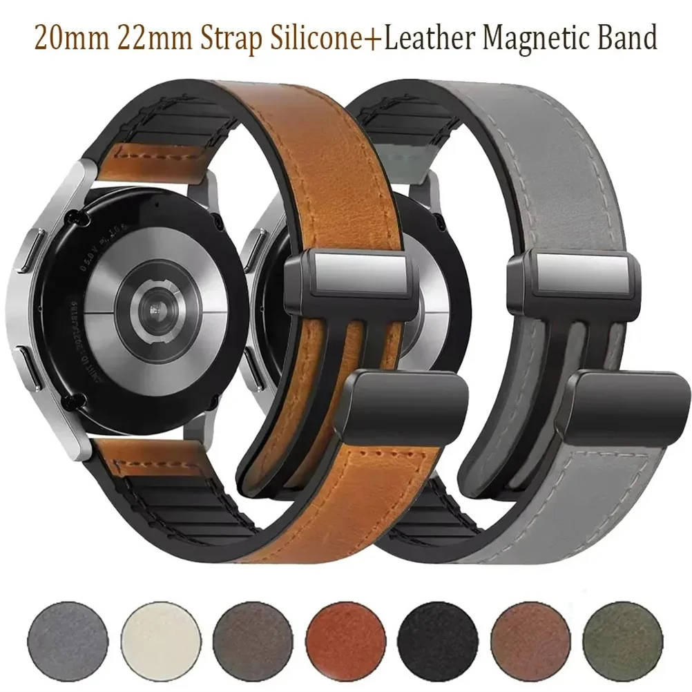 

20 22mm Leather+Silicone Strap For Huawei Watch GT 4 3 2 46mm 42mm Wristband Bracelet For Huawei Watch 4 3 GT2 3Pro GT2e GT2pro