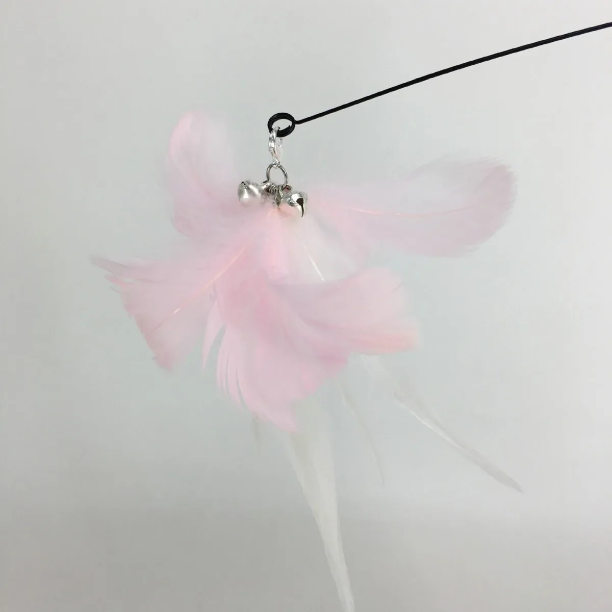 Cat Petals Fluffy Feather Replacement Headband Bell Steel Wire Long Rod Cat Tease Stick Cat