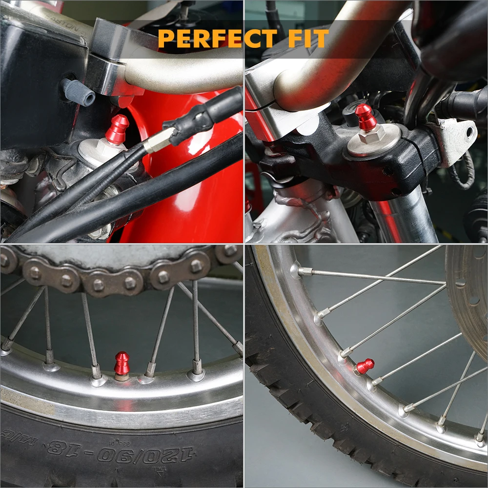 NICECNC For Honda XR650L XR 650L 650 L 1993-2025 2024 2023 Tire Stem Caps Valve + Front Fork Caps Valve 6061-T6 Billet Aluminum