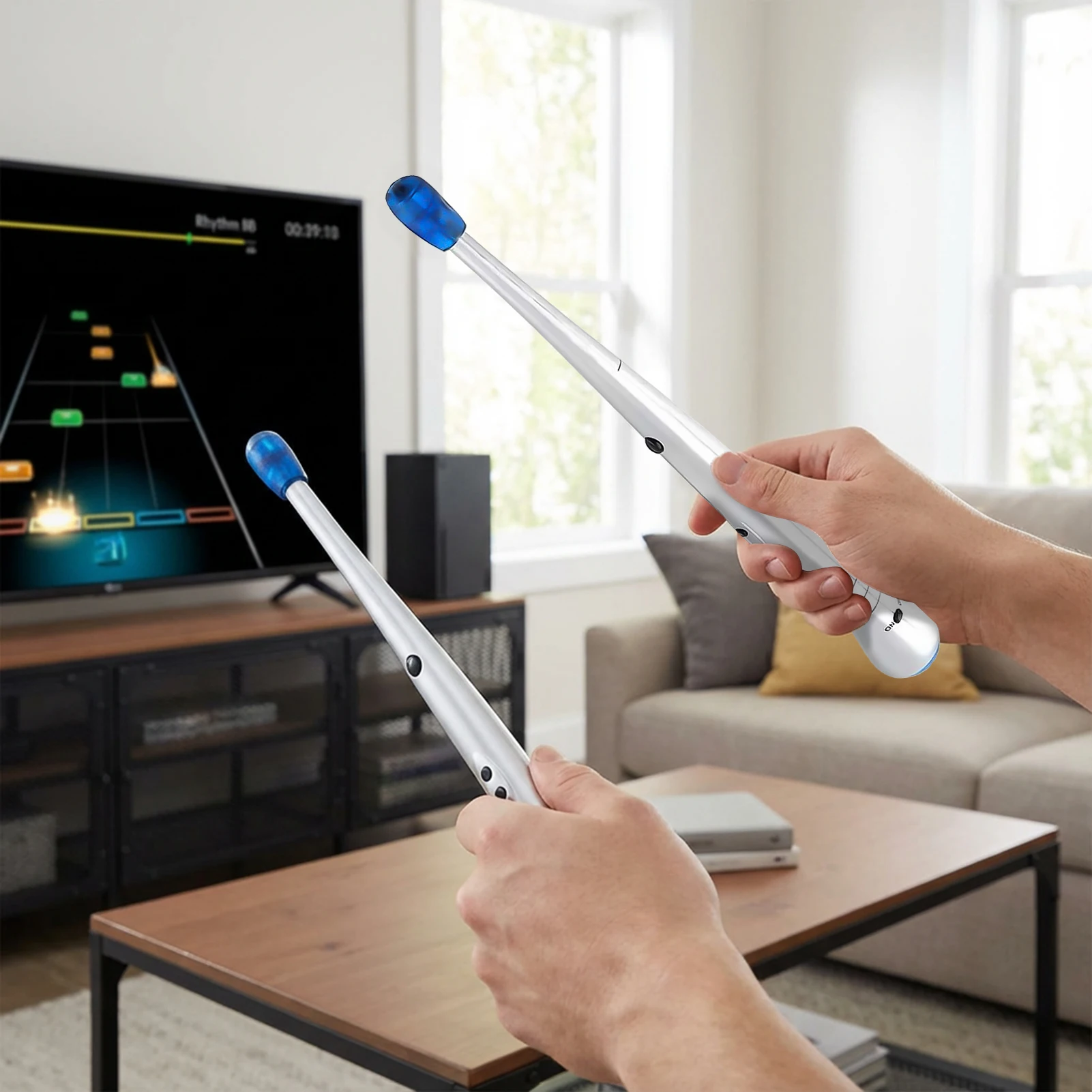 Kids Air Drum Sticks Electronic Motion Sensor Smart Gesture Drumsticks with Sound Sensor Music Toy for Children Beginner