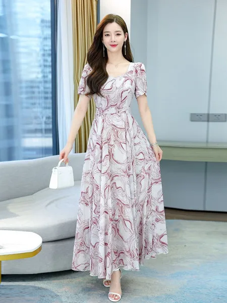 

Новая летняя женская одежда в китайском стиле: пляжная юбка А-силуэта больших размеров, удобная, дышащая, с коротким рукавом