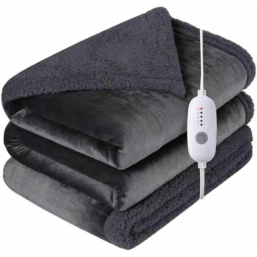 

King Size Electric Blanket 72x84 - 5 Heat Levels, 10H Auto-Off, Microplush & Sherpa, Washable, Overheat Protection, Perfect for