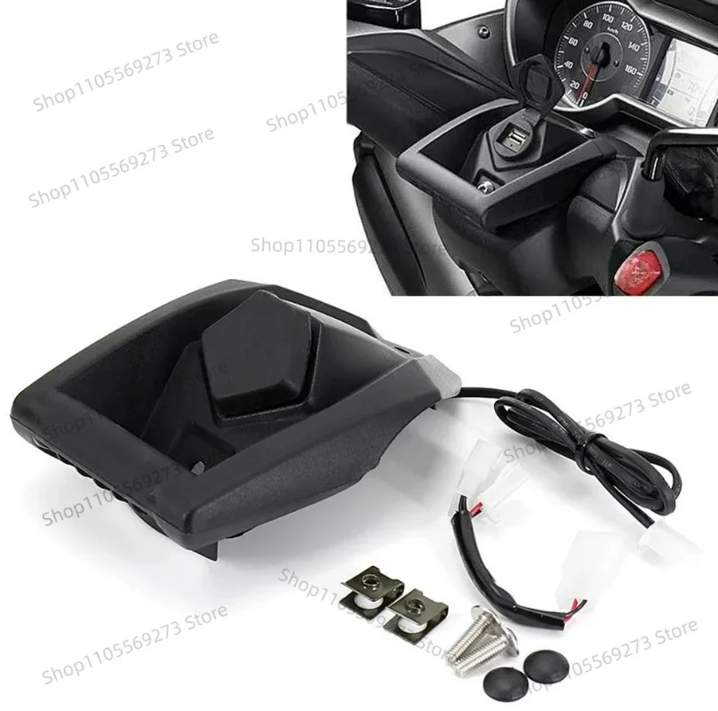 Motorcycle Handlebar GPS Phone Mount Bracket with USB Charging Port for Yamaha X-MAX N-MAX 125 155 300 Navigation Holder