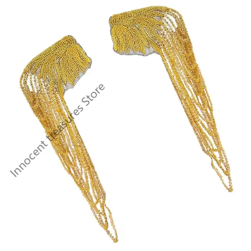 3XUA 1pair Frdged Selled Uniform épaule épaulet stade interprètes Costume Garment