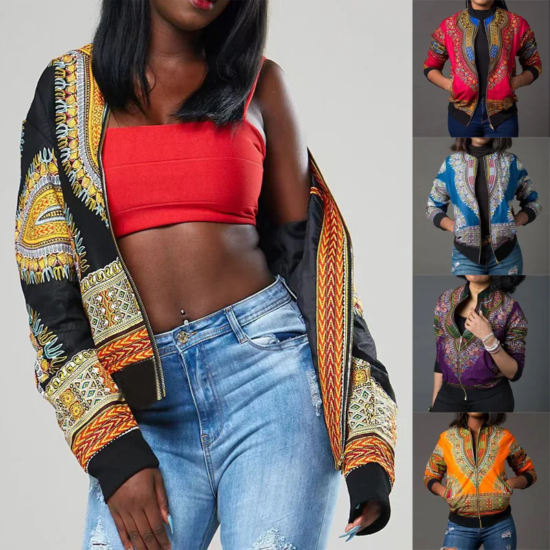 

2025 New Women's Jacket 3D Digital Printing Ethnic Style Zipper Cardigan Coat Baseball Jacket Winter Clothes Women